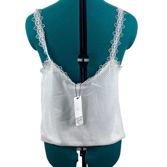 NWT BB Dakota White Lace with Black Dots Blouse- Size M - Picture 4 of 6